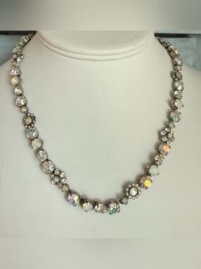 Sorrelli Aurora Crystal Necklace - Iridescent White Sparkle